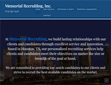 Tablet Screenshot of memorialrecruiting.com